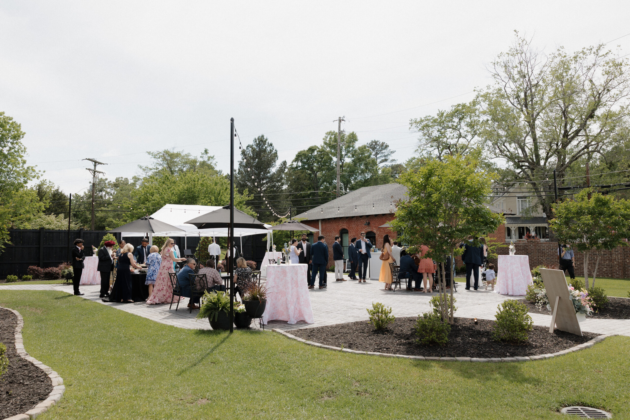 A spring wedding in the courtyard at the Gin on 391 in Prosperity, South Carolina.